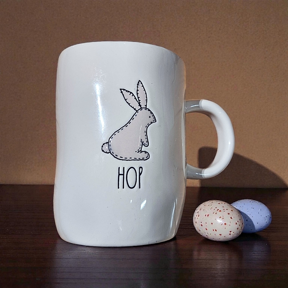 Rae Dunn Hop Pink Easter Bunny Extra Large Coffee Mug HTF